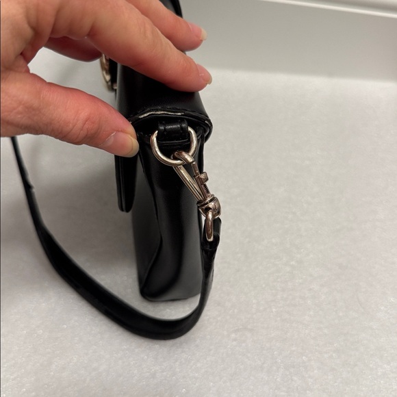 Love Moschino Black shoulder Bag purse with silver Heart Accent - Picture 2 of 9